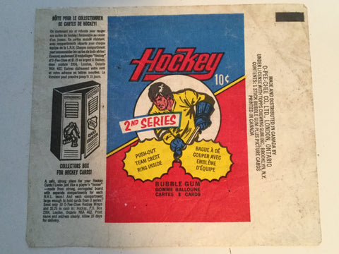 NHL hockey cards rare wrapper 1973/74