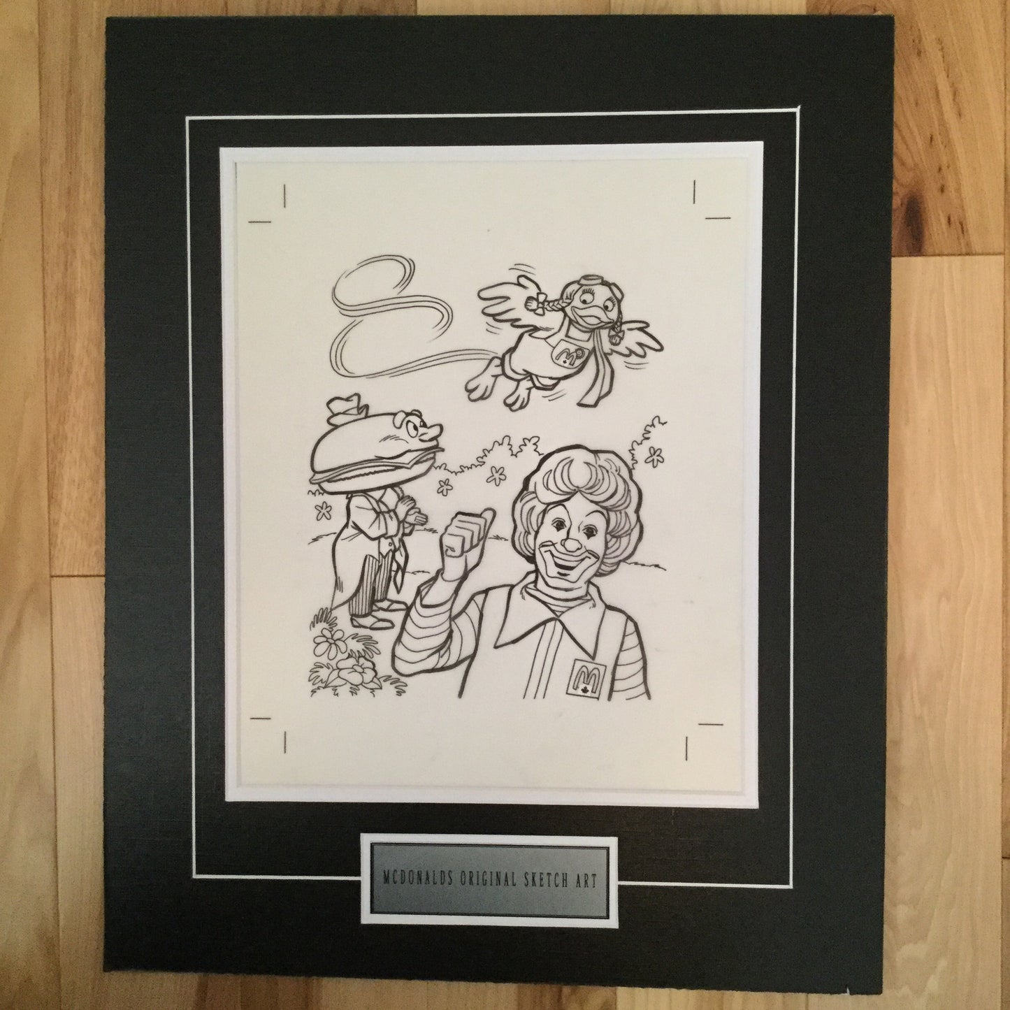 McDonalds rare original matted sketch 1980s