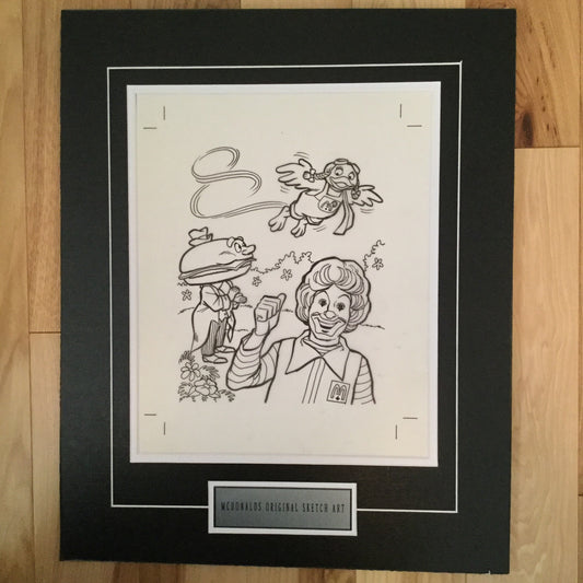 McDonalds rare original matted sketch 1980s