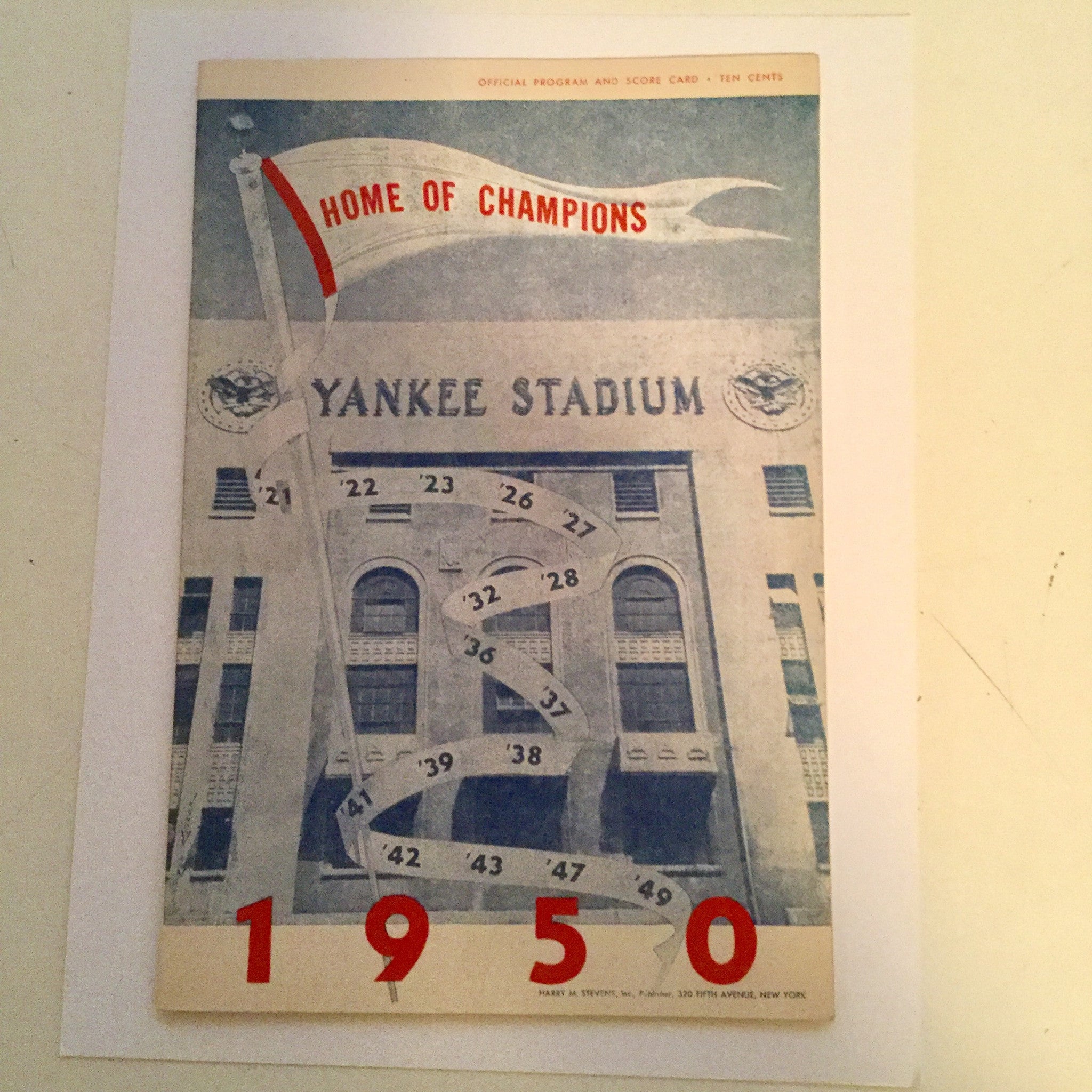 New York Yankees baseball program 1950