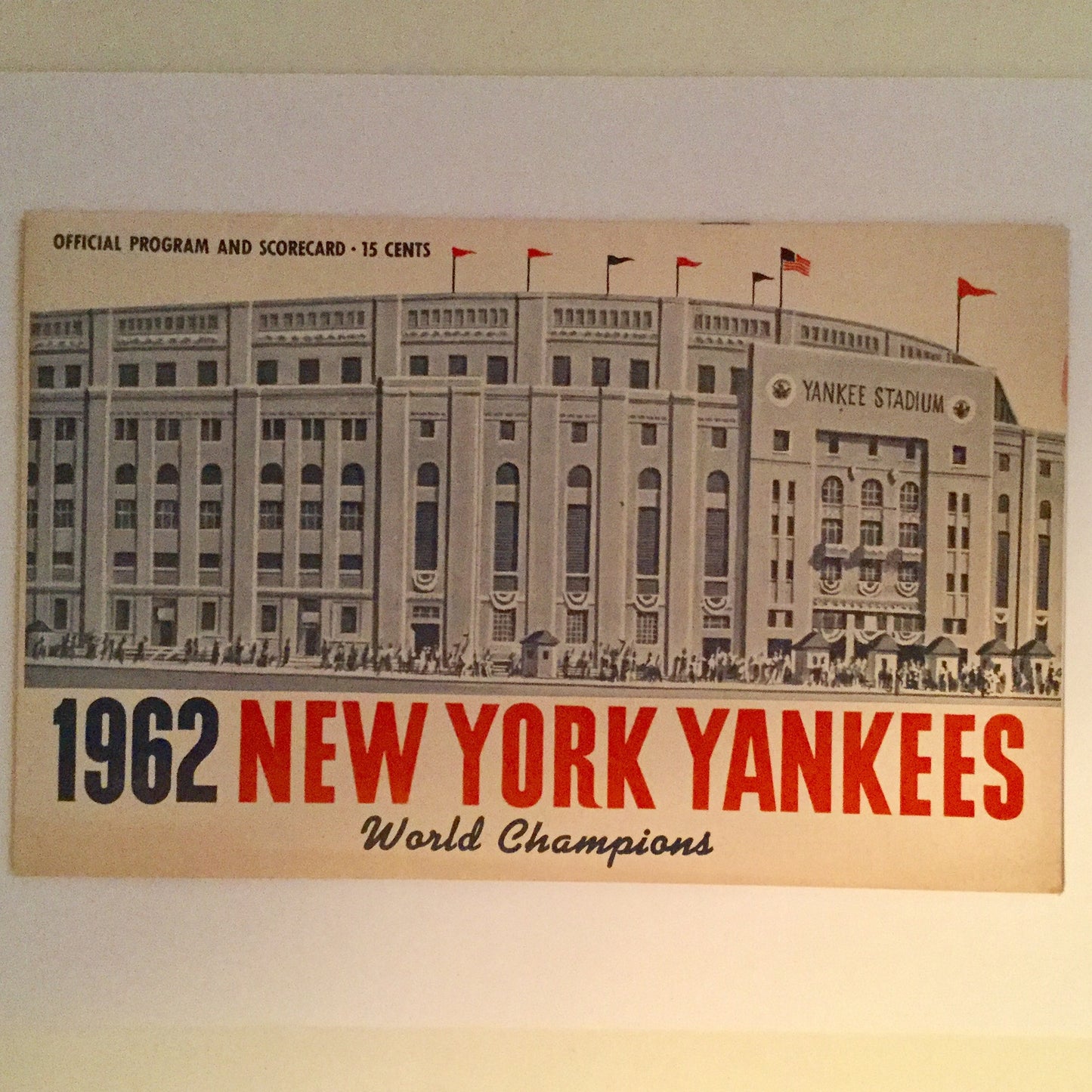 Baseball Yankees rare program 1962