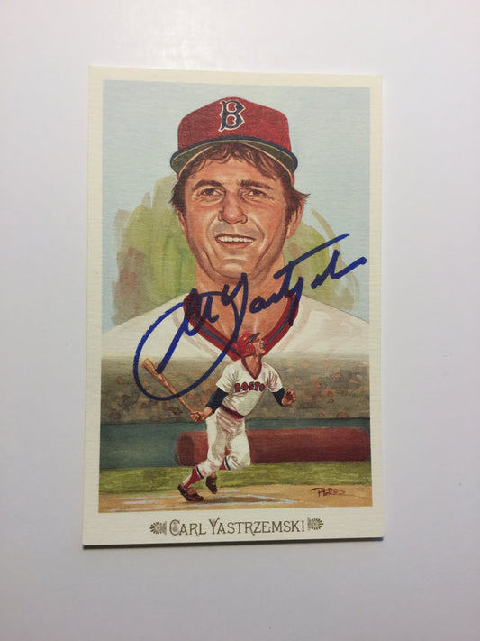 Carl Yastrzemski signed Perez Steele baseball postcard w/ COA