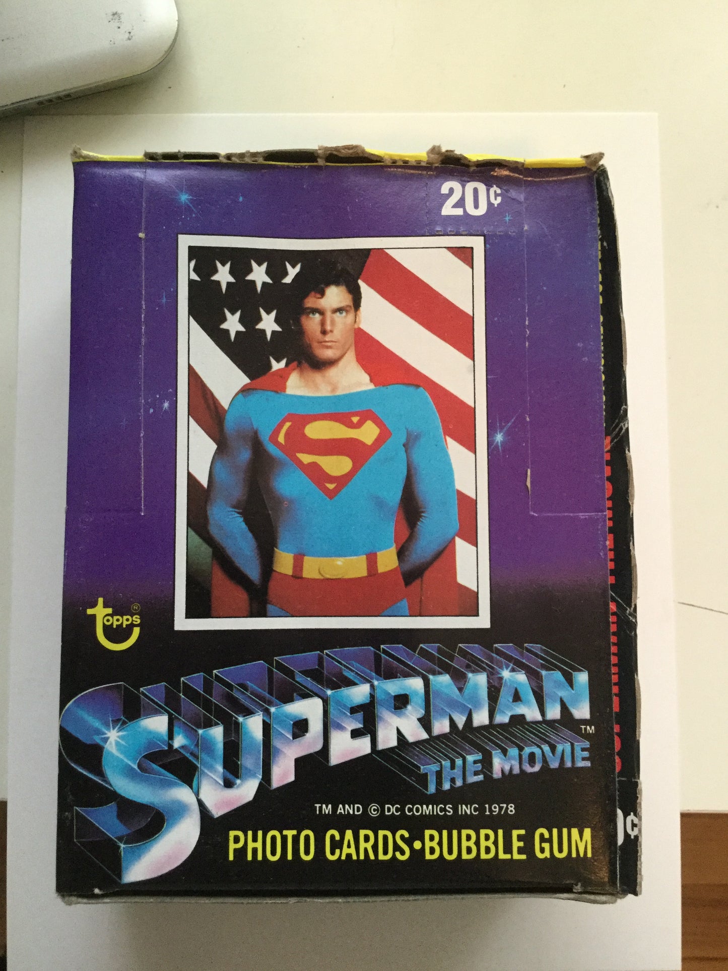 Superman first movie cards box 36 packs 1978