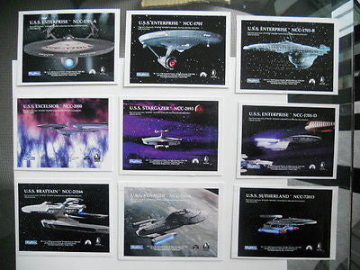 Star Trek ships rare Gold plaks insert cards uncut sheet set 1990s