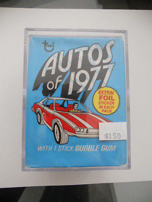 Autos of 1977 card set plus wrapper 1977