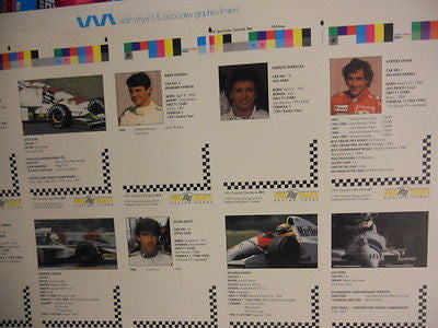 Formula 1 racing cards uncut card sheet 1991