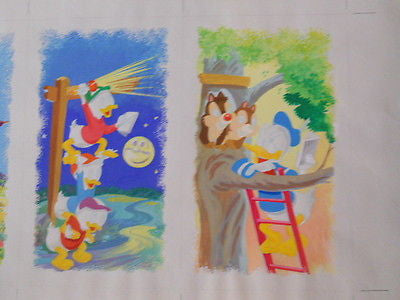 Disney rare original painted sketch art 10x17 1980s