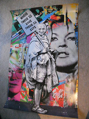 Mr. Brainwash (Banksy style) limited issued poster "Where there is Love" 2011