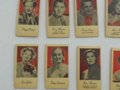 Movie stars rare card set from 1940