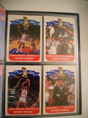 Detroit Pistons Champs Unocal limited card set w/ binder 1990