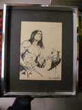 Conan the Barberian 8x10 original art sketch by Val Mayerik framed