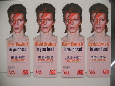David Bowie 4 Rare  bookmarks from Toronto Art Gallery exhibit