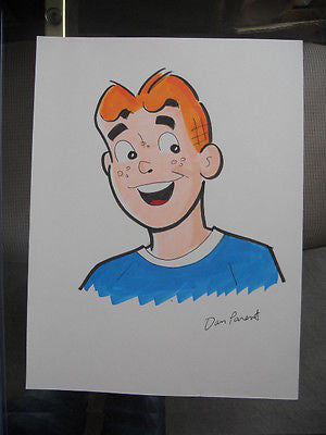 Archie Comics Original 8x10 art by signed Dan Parent w/COA