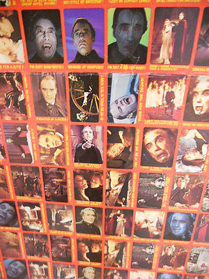 Shock Theatre uncut horror Test set card sheet 1970s