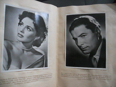 Film Movie Stars rare card set in book 1950s