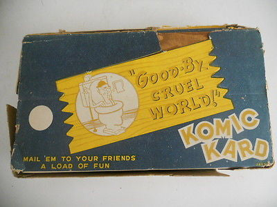 Komic Kard Funny Plaks rare full vintage box 1950s