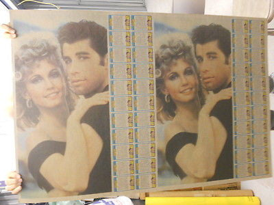 Grease Movie cards uncut card sheet 1978