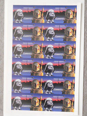 Star Wars Starcon rare limited issue uncut card sheet (only issued in Canada1997