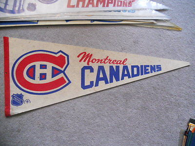 Montreal Canadiens NHL rare hockey white pennant 1970