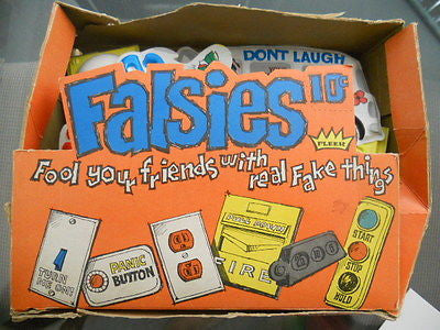 Falsies Fleer display box /assorted Falsies 1960s