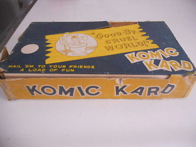 Komic Kard Funny Plaks rare full vintage box 1950s