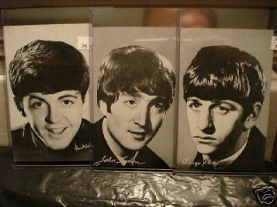 Beatles three rare exhibit cards 1969