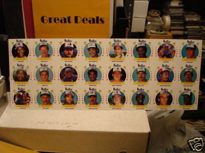 Toronto Blue Jays/Expos Hostess chips uncut baseball sheet 1980s