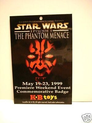 Star Wars Darth Maul KB Toys rare card regional issue 1999