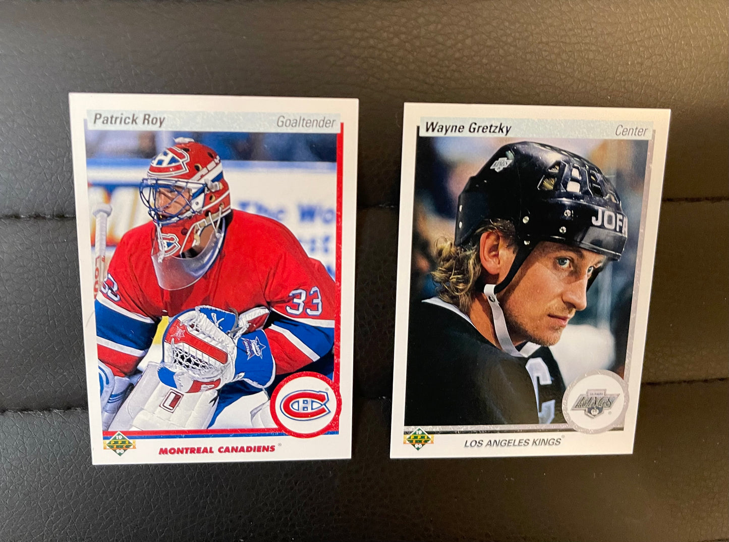 Wayne Gretzky/Patrick Roy two rare Upperdeck promo cards 1990