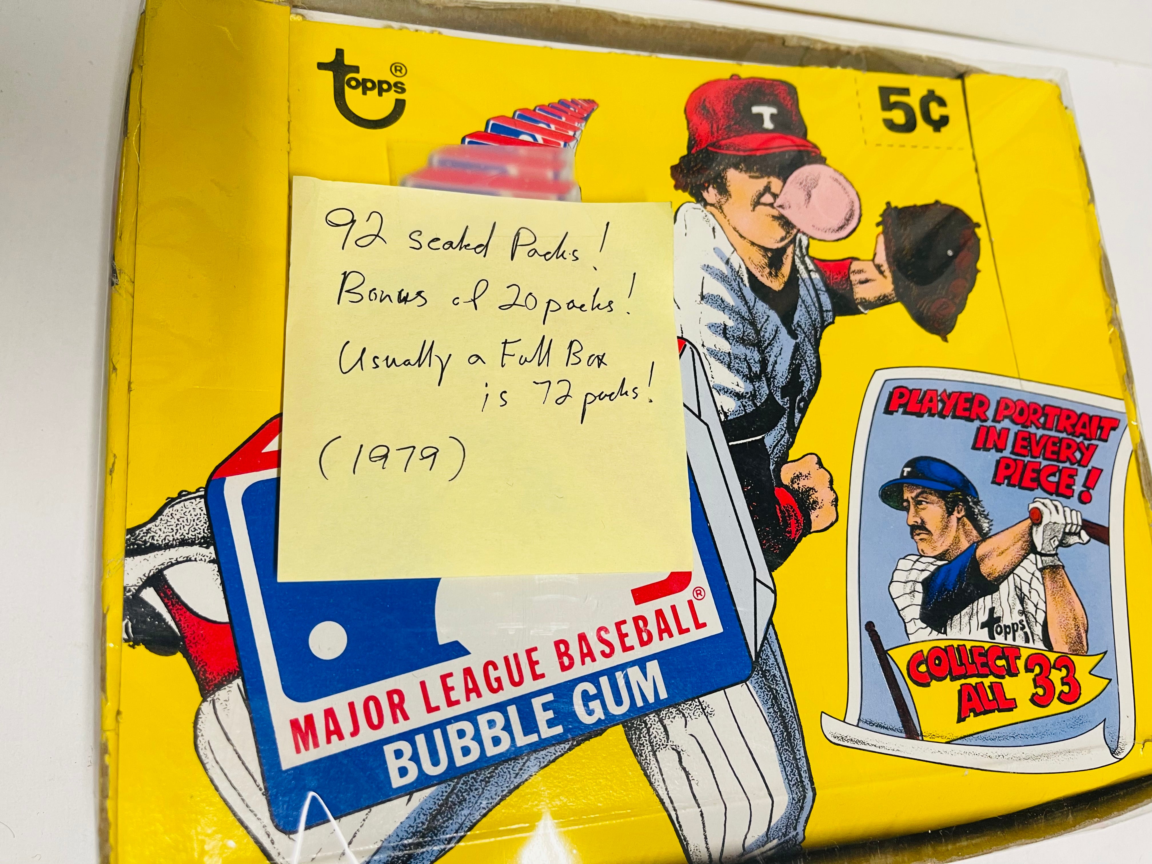 1979 Topps baseball comics with gum 92 pieces box