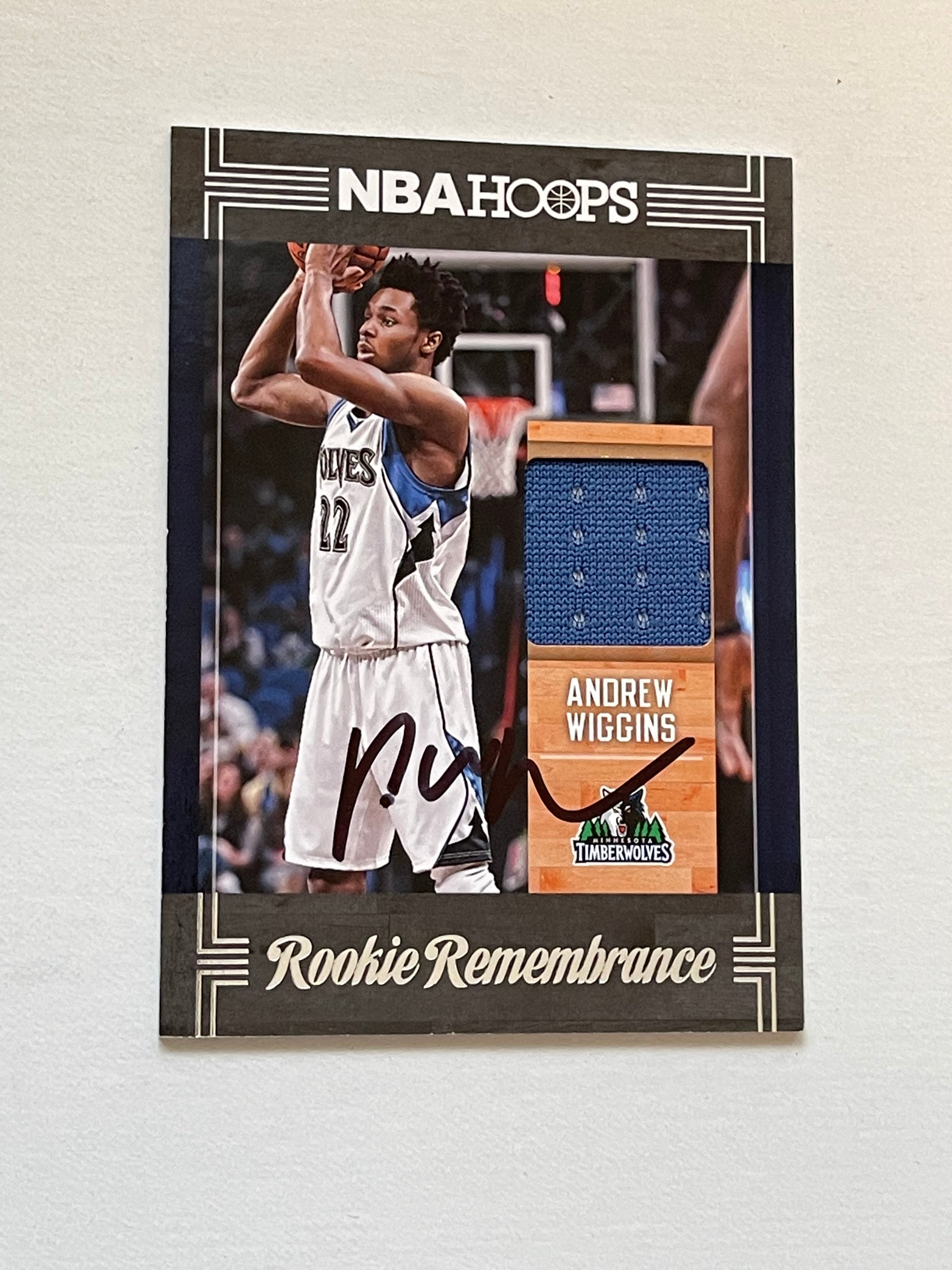 Andrew Wiggins Hoops rookie Remembrance autograph memorabilia insert card 2017-18