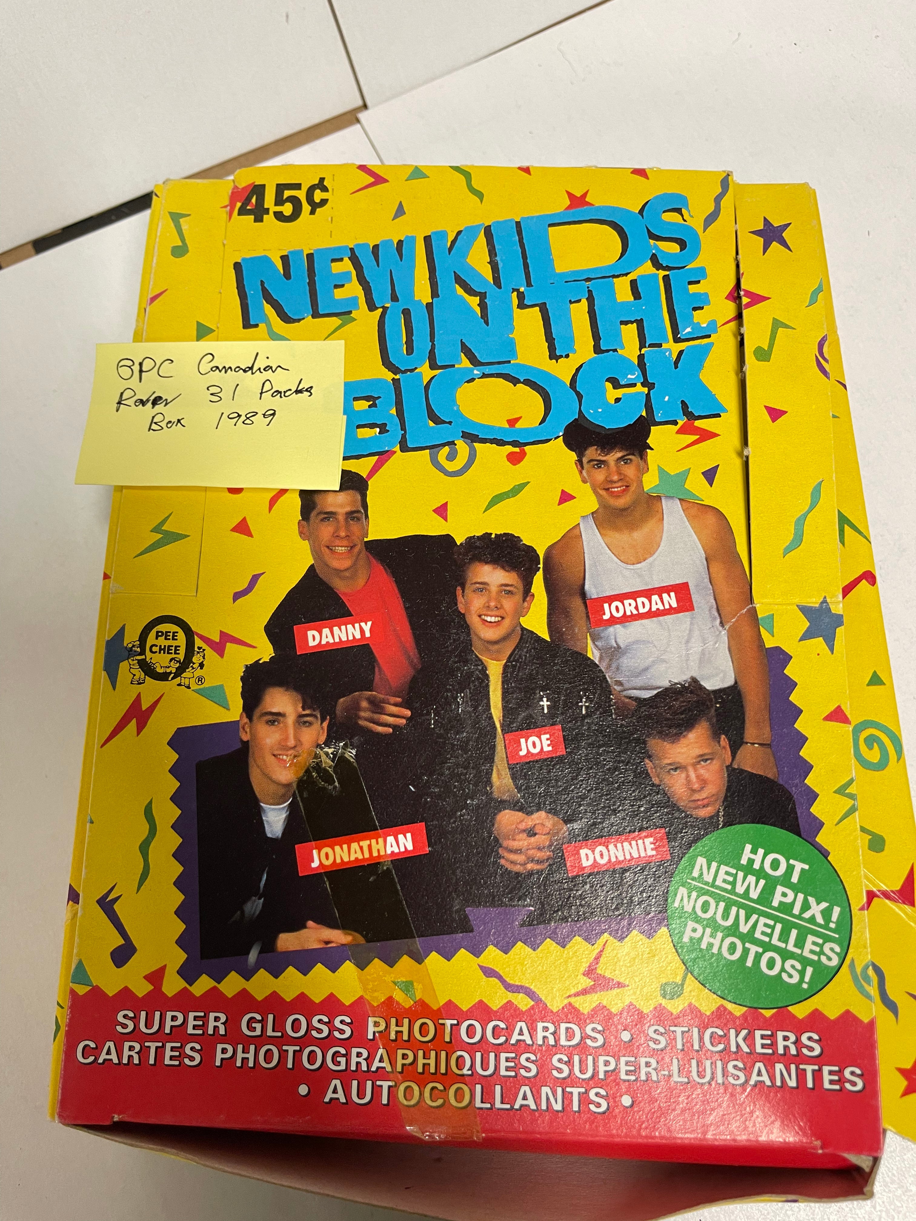 New Kids on the Block 31 sealed card packs rarer Opc Canadian version cards with box 1989
