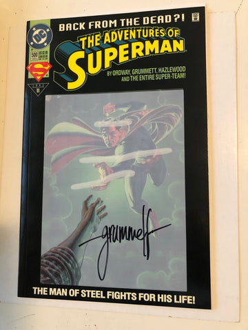 Superman comic book signed by Tom Grummett with COA
