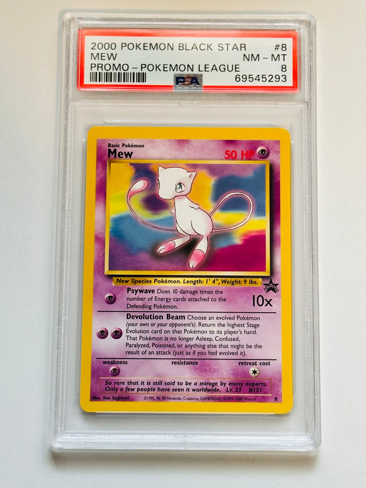 Pokémon Black Star Mew promo rare PSA 8 from 2000