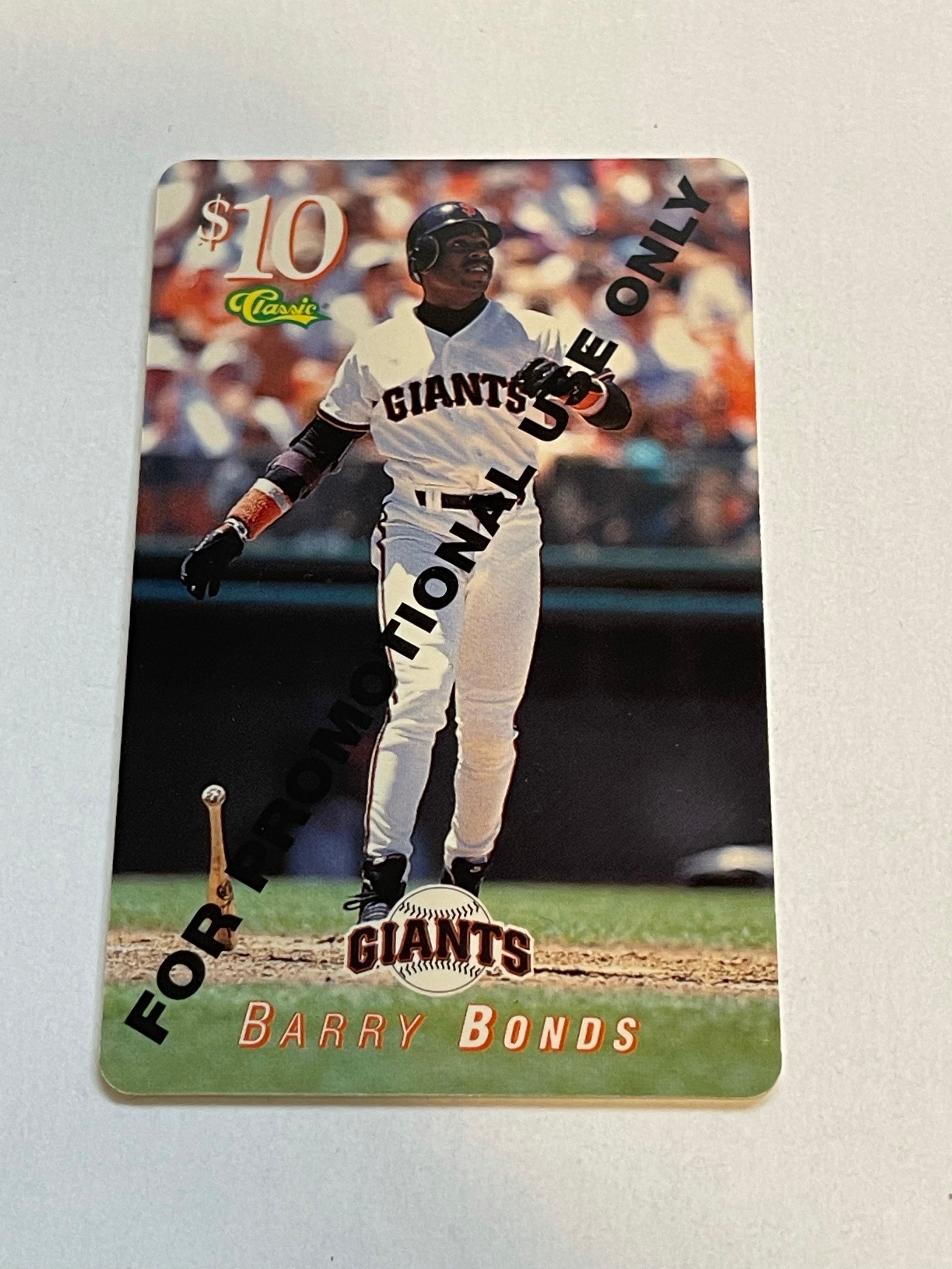 Barry Bonds promotional phone card 1990s