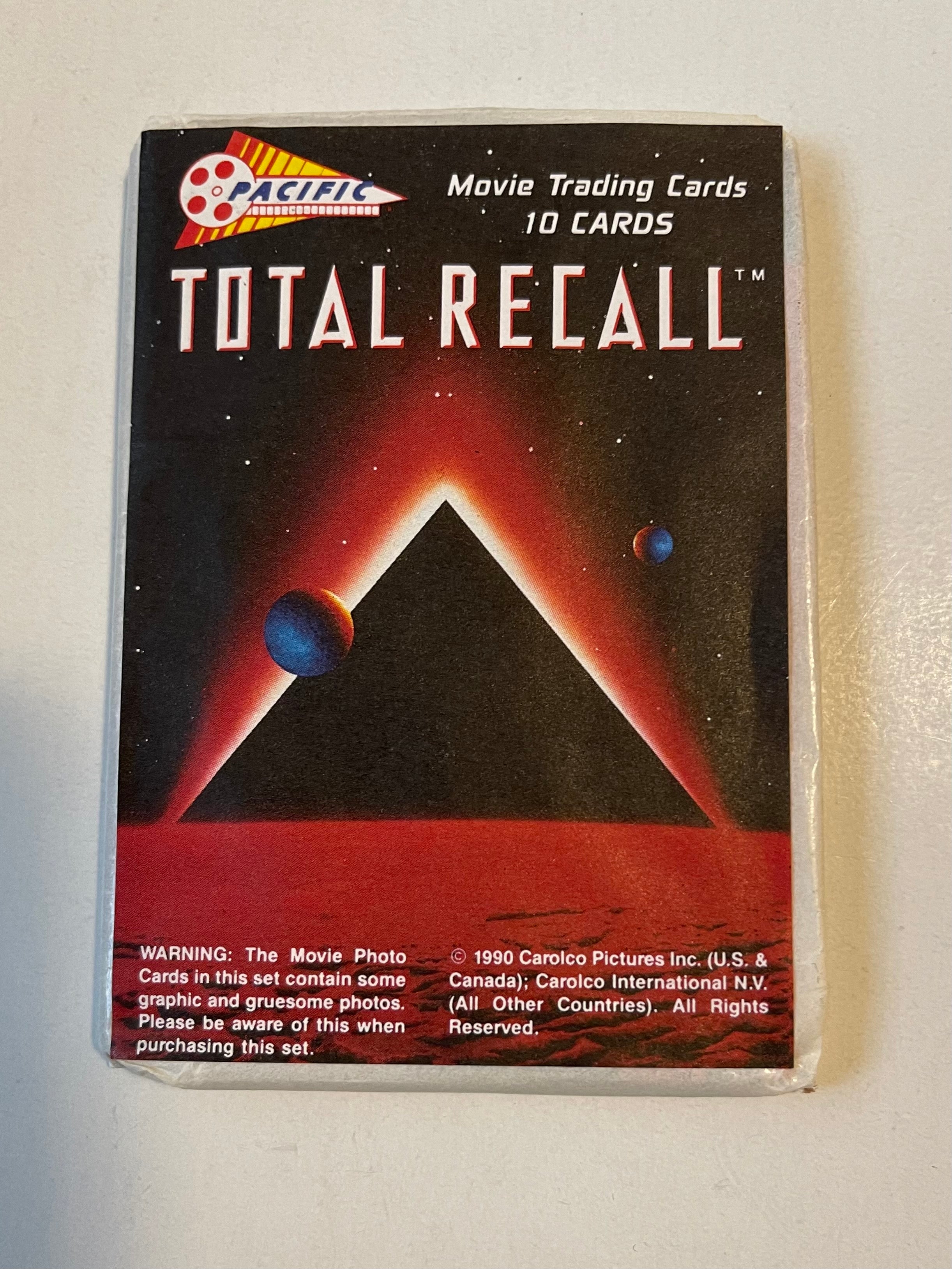 Total Recall original movie cards rare sealed Test pack 1990