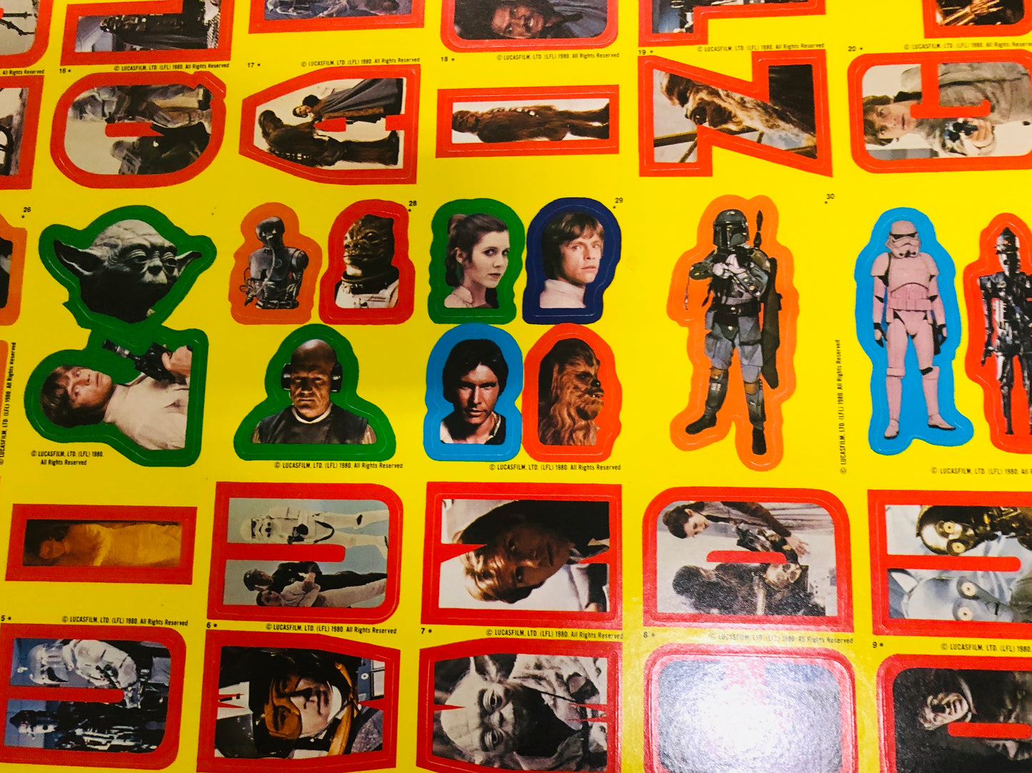 Star Wars Empire Strikes Back rare series 1 stickers uncut sheet