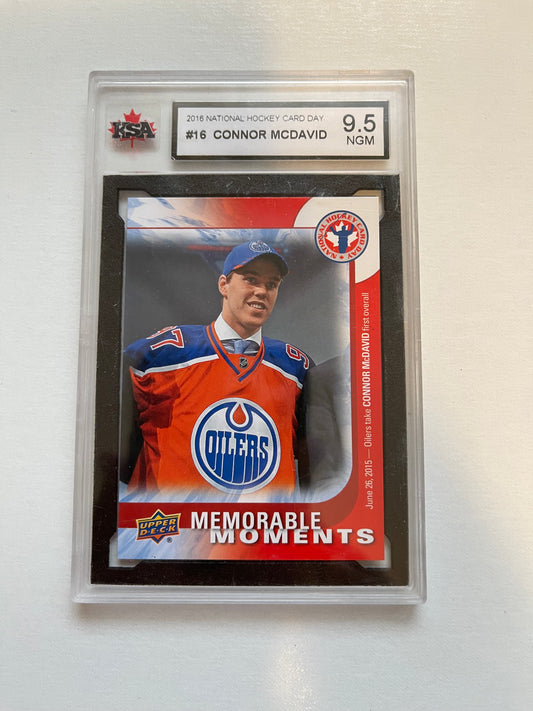 Connor McDavid hockey rookie cards KSA 9.5