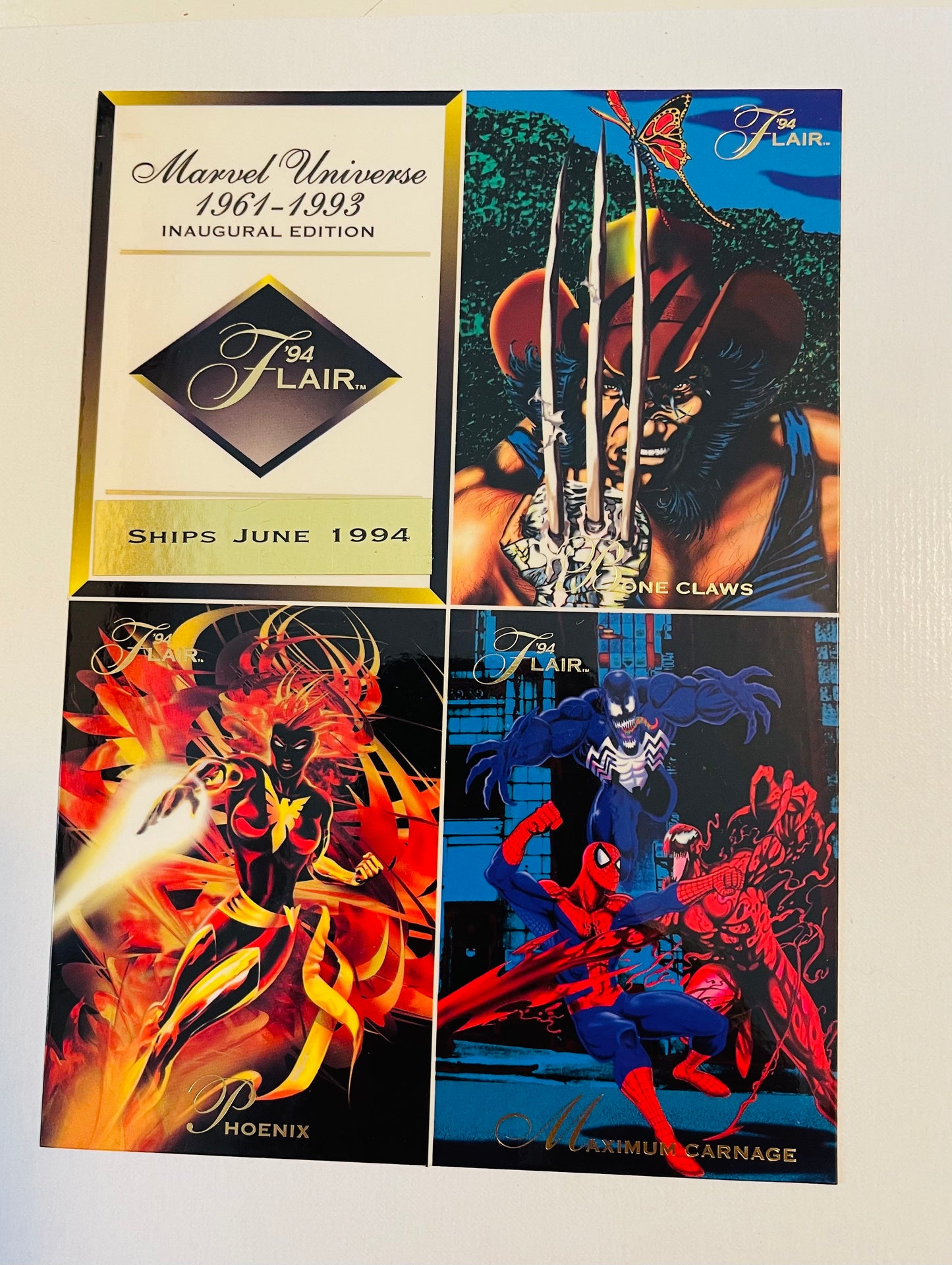 Marvel Universe Fleer Flair rare uncut cards sheet 1994