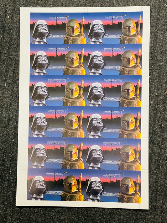 Star Wars Starcon rare limited issue uncut card sheet (only issued in Canada1997