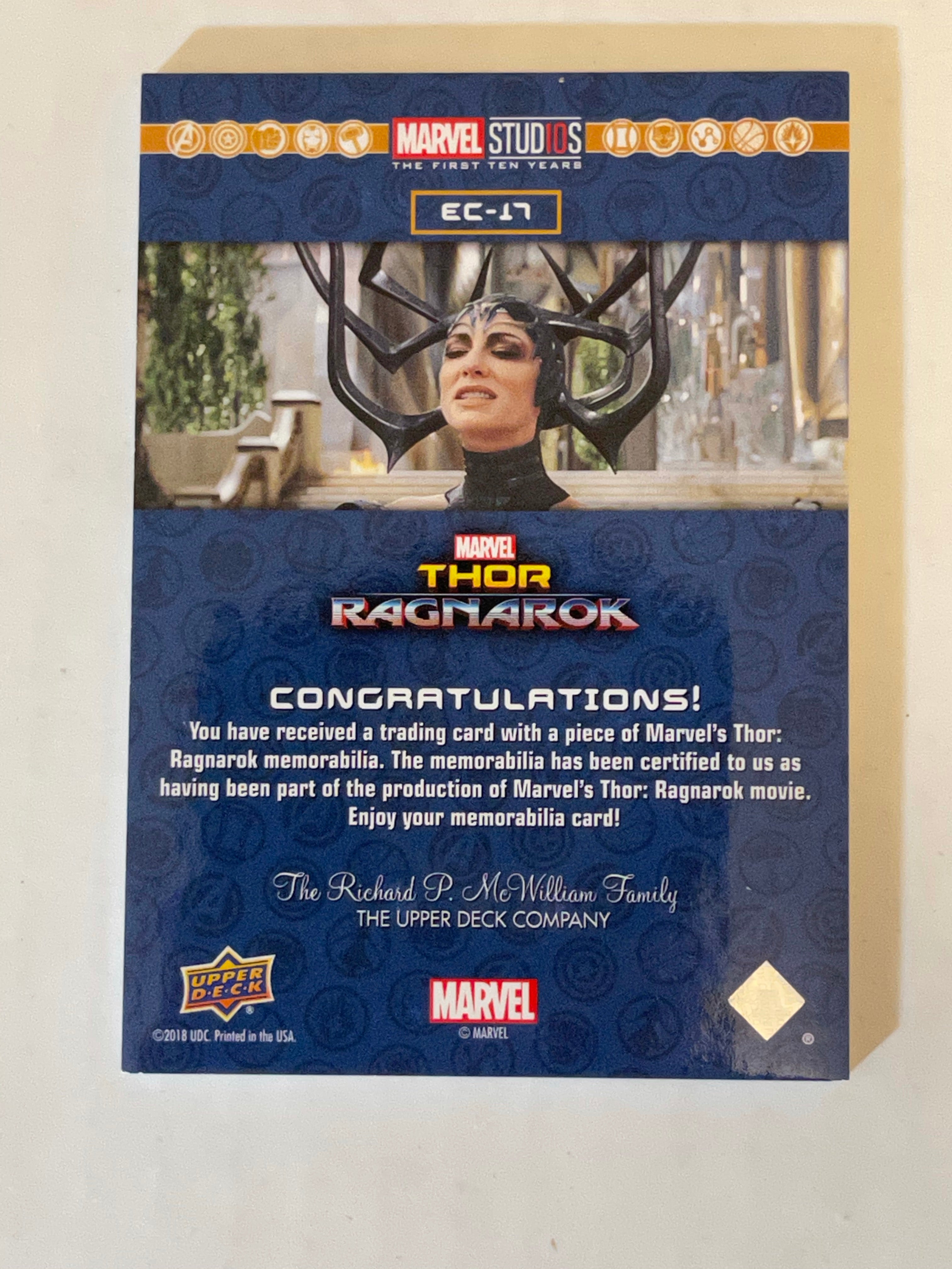 Thor Marvel movie Hela memorabilia insert card
