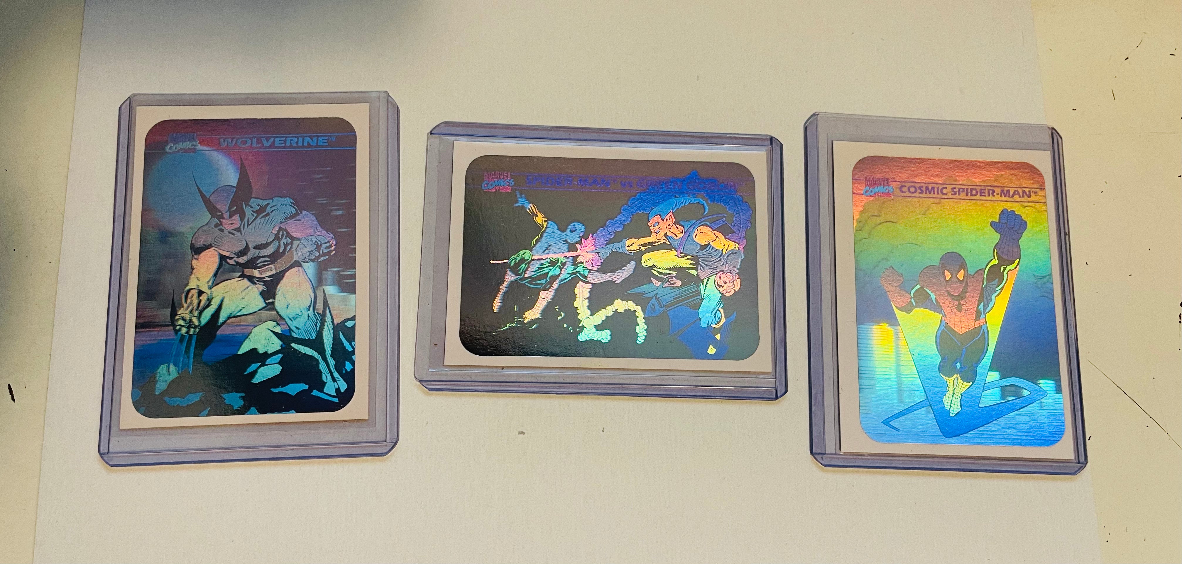 Marvel Universe series 1 skybox 3 hologram insert cards lot deal 1990