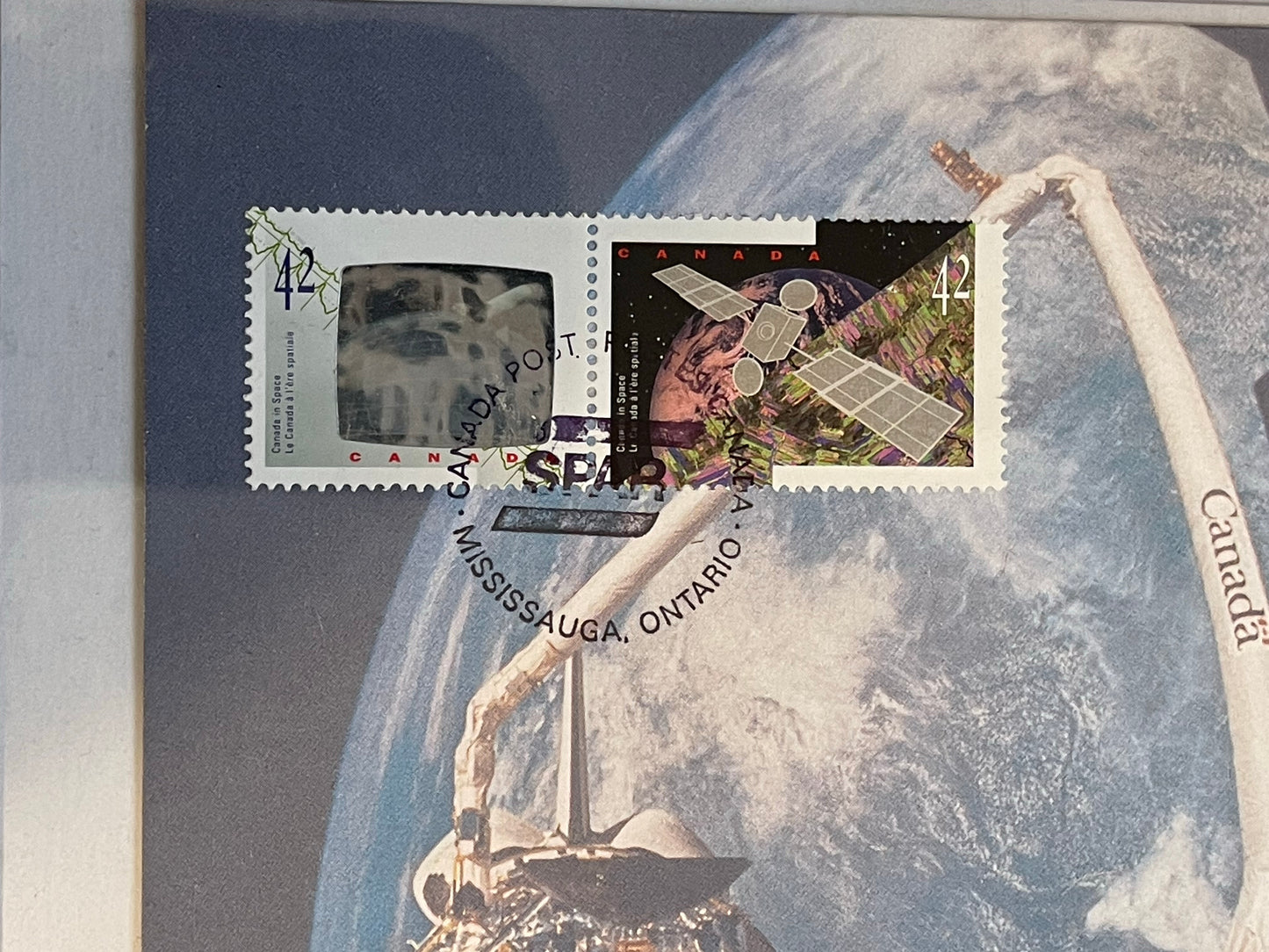 Space Canada arm special issued stamp 1992