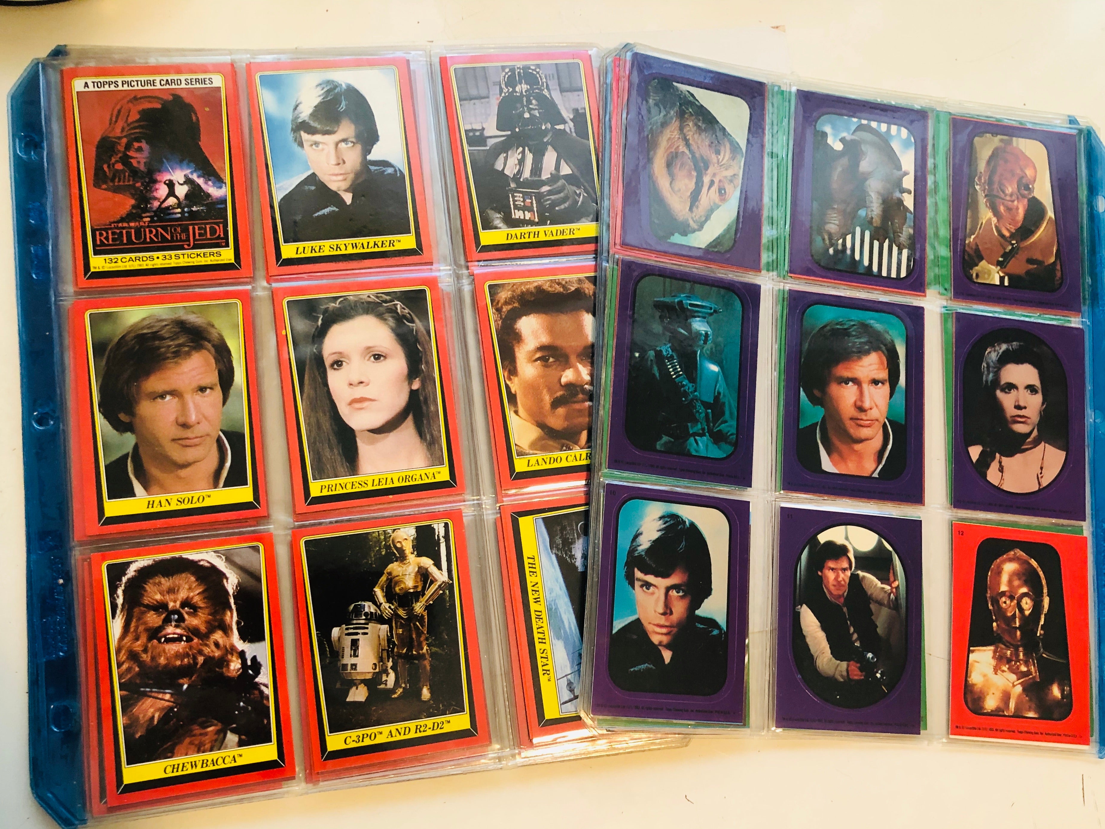 Star Wars Return of the Jedi cards series 1 and stickers set 1983