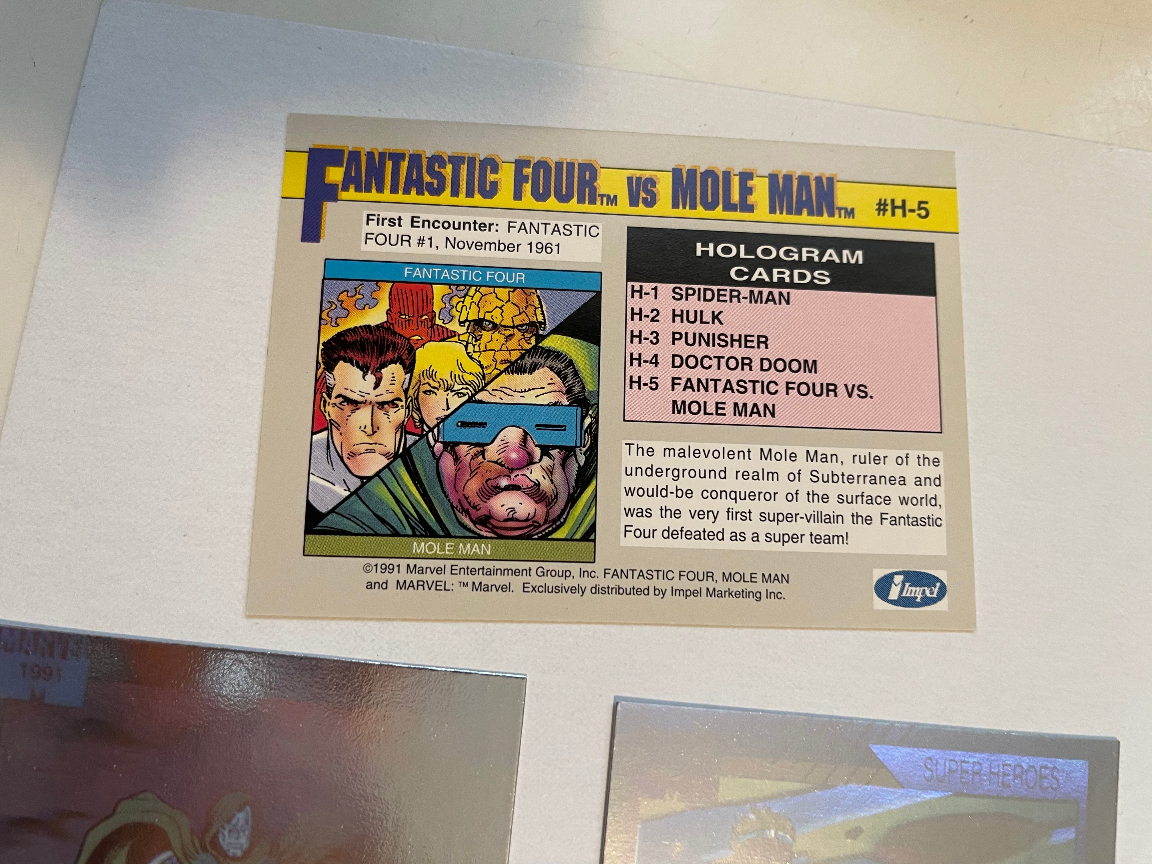 Marvel Universe series 1 rare hologram insert cards set