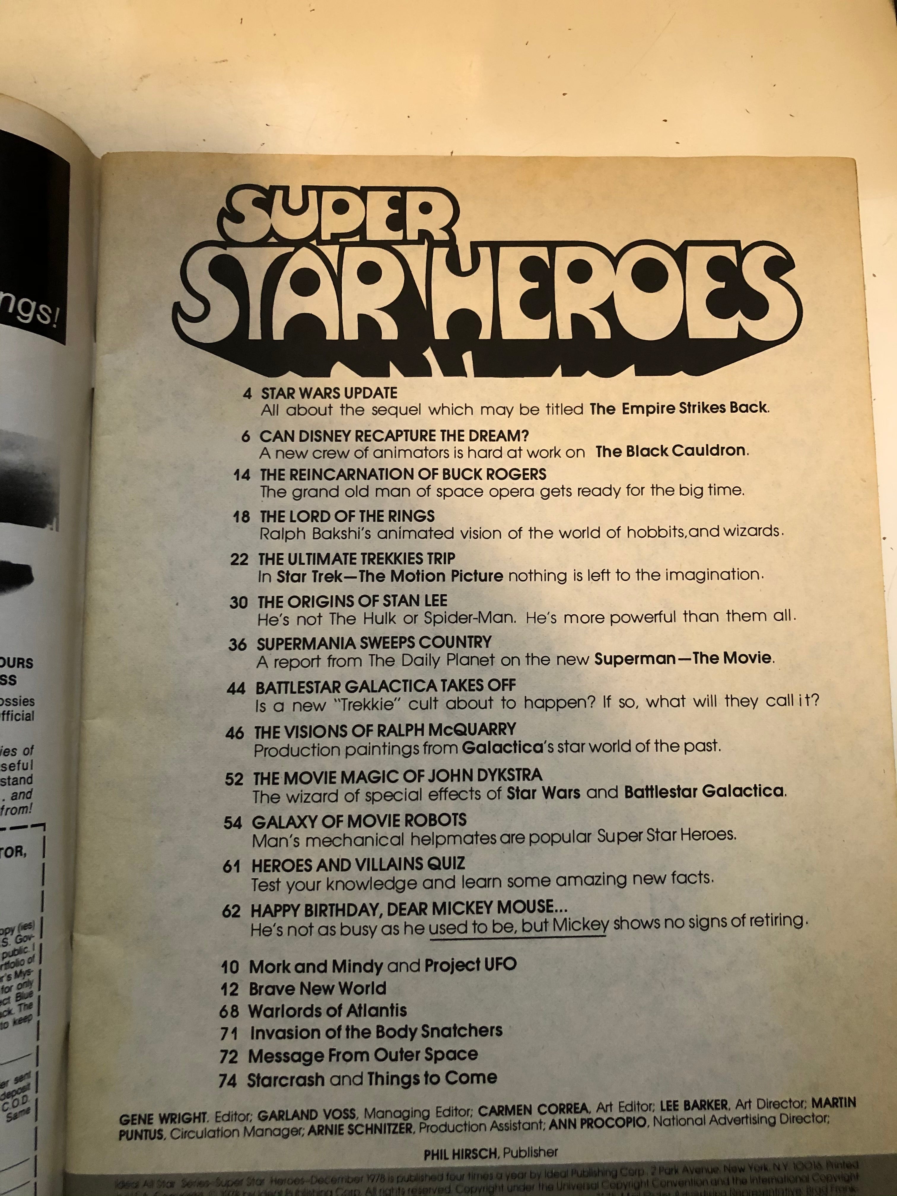 Super Star Heroes vintage scifi movie magazine 1978
