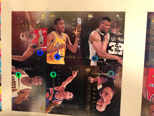 1995 Skybox basketball rare master series limited numbered press cards sheet