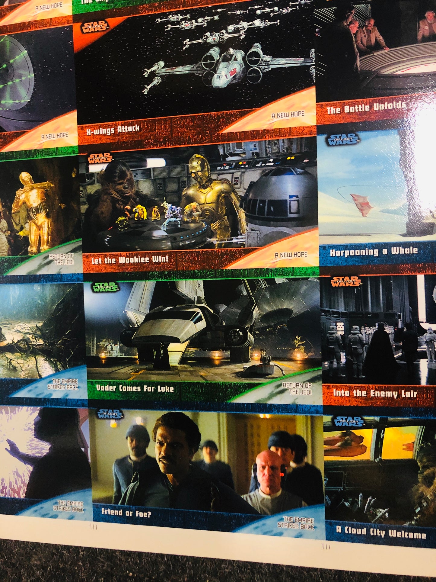 Star Wars Topps widevision rare uncut cards sheet 1994