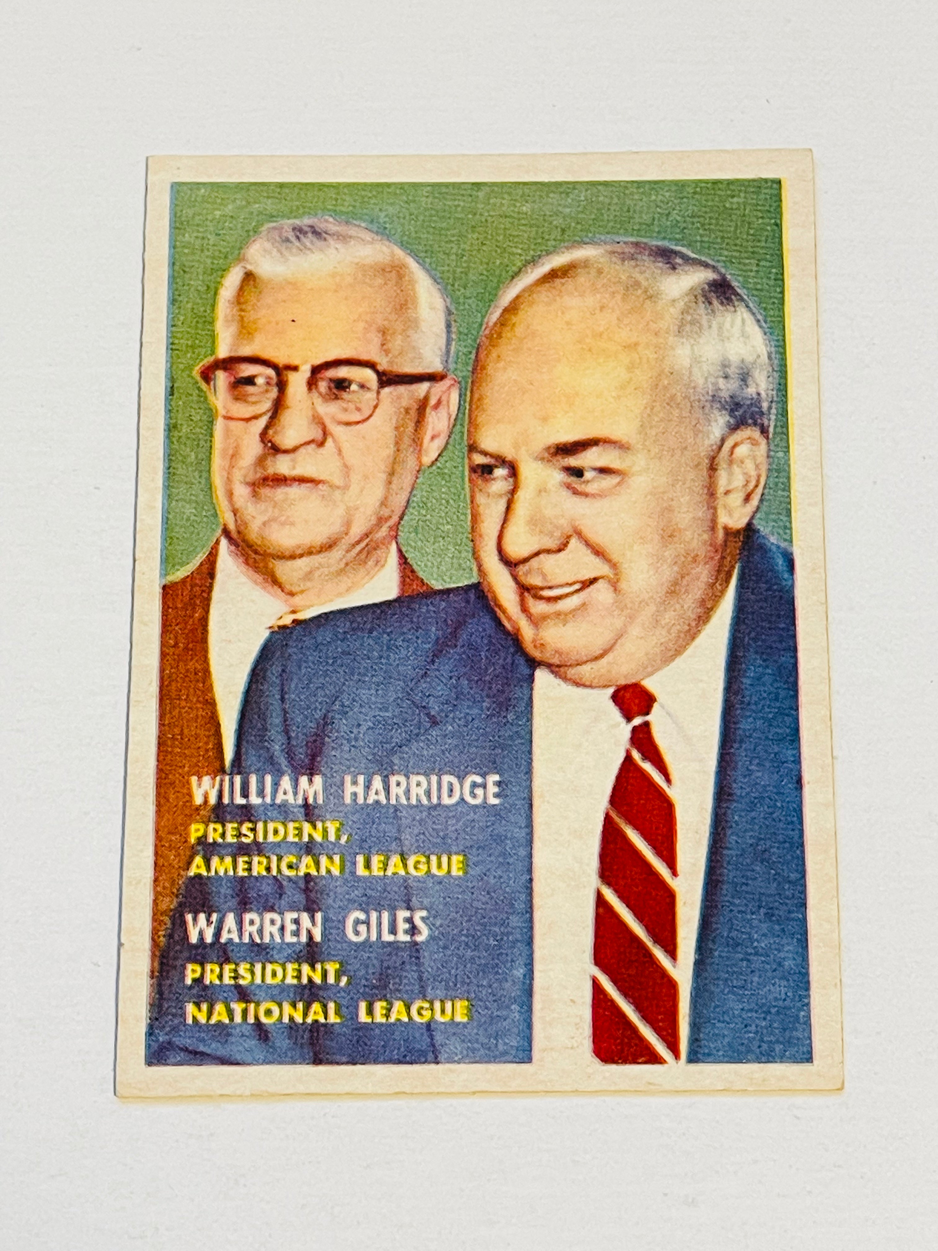 1957 Topps baseball league president high grade #100 card