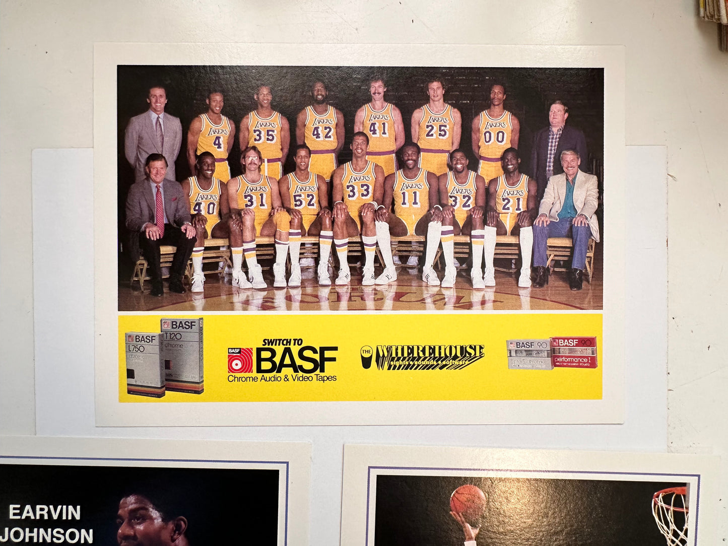 Lakers basketball BASF jumbo 14 cards rare set 1982-83